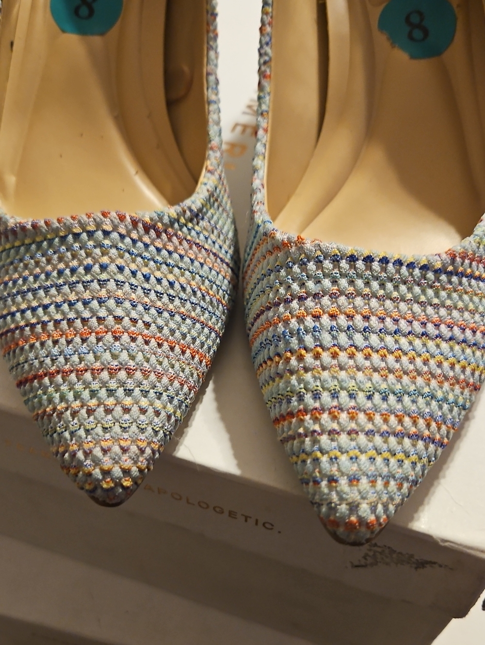 Pointed-Toe Multi-Color Woven Pumps - Women's Size 8 - Picture 6 of 6